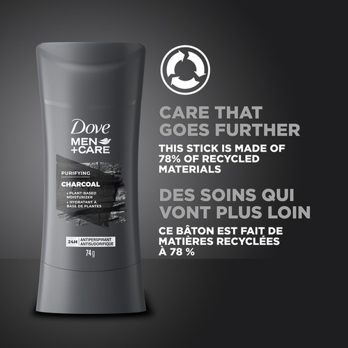 Dove Men+Care Antiperspirant Stick Purifying Charcoal 48H Odour Protection 74 g