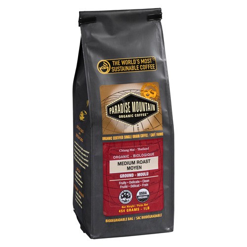 Paradise Mountain Organic Ground Coffee Medium Roast 454 g