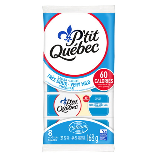 P'tit Québec Cheese Light Cheddar Very Mild Snacks 8 units 168 g