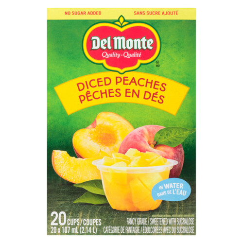 Del Monte Diced Peaches In Water 20 x 107 ml