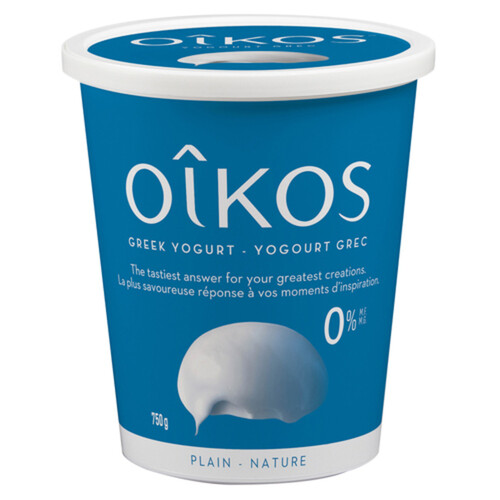 Oikos Fat-Free 0% Greek Yogurt Plain No Added Sugar 750 g 