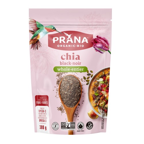 Prana Organic Gluten-Free Whole Chia Seeds Black 300 g