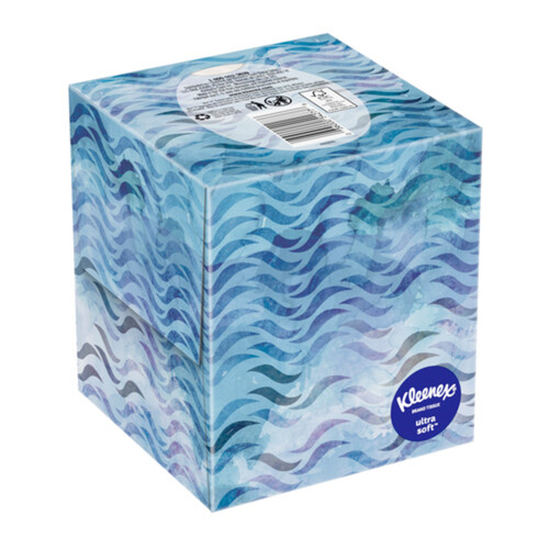 Kleenex Ultra Soft Facial Tissues 1 Cube Box 3-Ply 60 Total Tissues