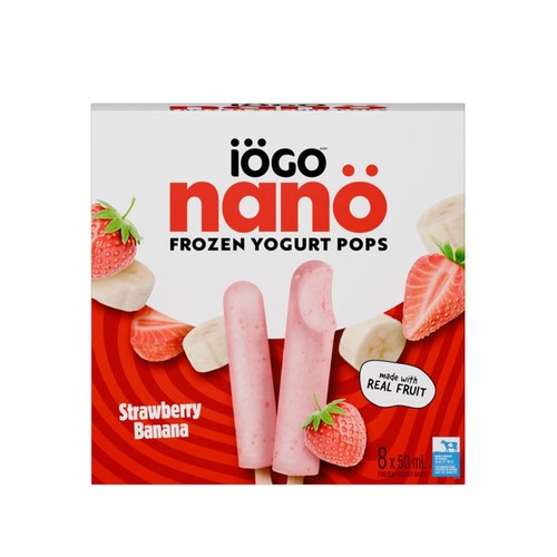 IOGO Nano Frozen Yogurt Pops Strawberry Banana 400 ml