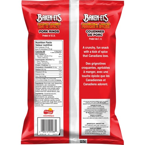 Baken-Ets Pork Rinds Hot 'N Spicy 70 g