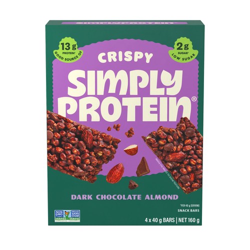 Simply Protein Crispy Bars Dark Chocolate Almond 4 x 40 g