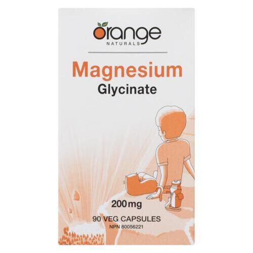 Orange Naturals Magnesium Glycinate 200 mg 90 Vegetable Capsules