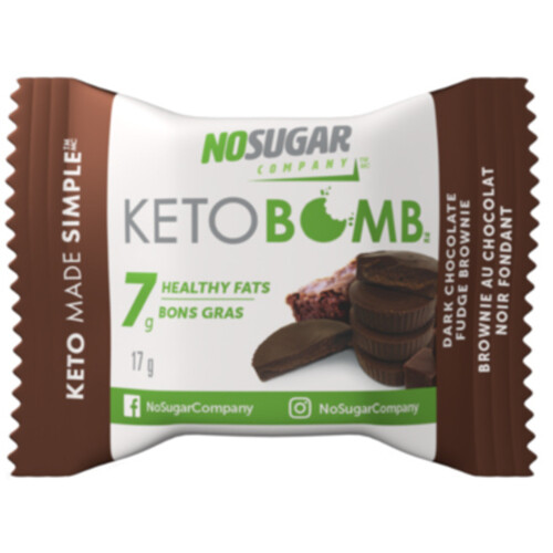 No Sugar Company Keto Bomb Chocolate Fudge Bars 17 g