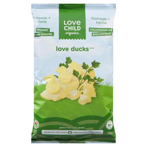 Love Child Organics Love Ducks Corn Puffs Cheese & Herbs 30 g