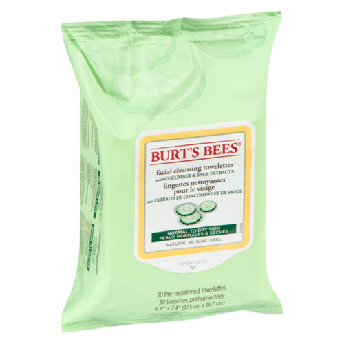 Burt's Bees Facial Cleansing Towelette Cucumber & Sage 30 EA