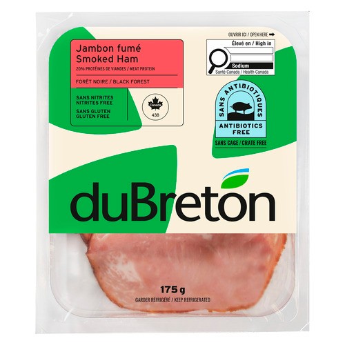 DuBreton Deli Thin Sliced Smoked Ham Black Forest 175 g