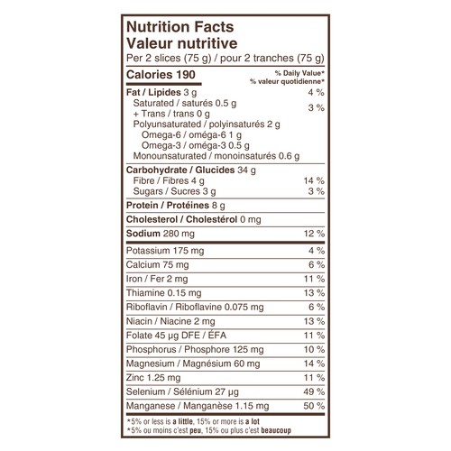 Dempster’s 100% Whole Grains Bread Ancient Grains With Quinoa 600 g