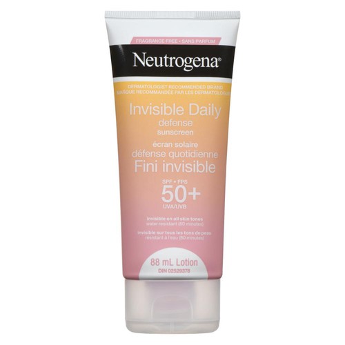 Neutrogena Sunscreen Lotion Invisible Daily Defense SPF 50+ 88 ml
