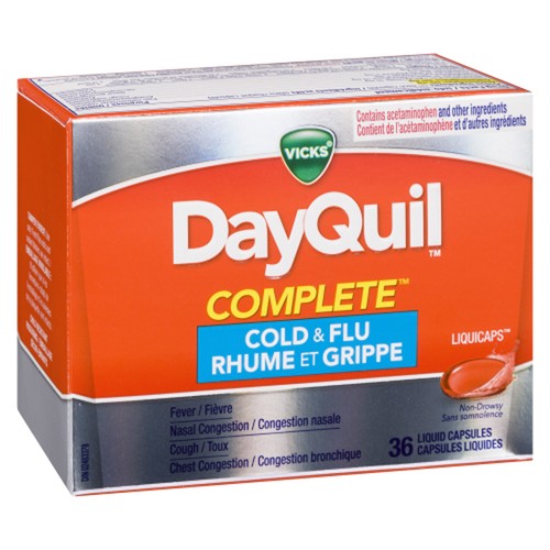 Vicks Dayquil Complete Medicine Cold & Flu 36 Count