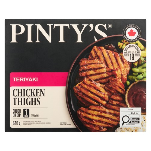 Pinty's Frozen Chicken Thighs Raw Boneless Teriyaki 640 g