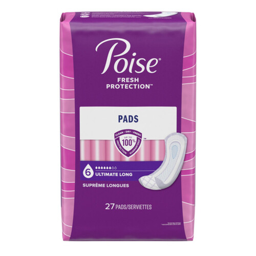 Poise Ultimate Bladder Protection Maxi Pads Long Length 27 Count