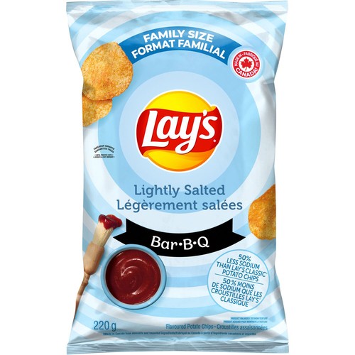 Lay's Potato Chips Lightly Salted Bar-B-Q Flavoured 220 g