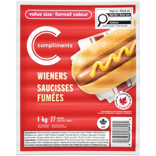Compliments Wieners Value Size 1 kg