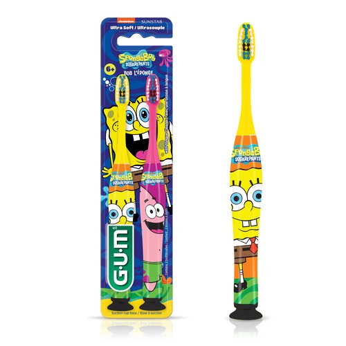 GUM Toothbrush Spongebob Squarepants Ultra Soft 2 Pack 