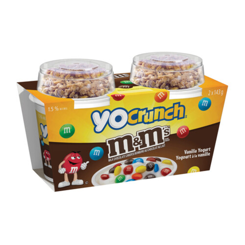 YoCrunch Yogurt Vanilla With M&M's Topping 2 x 143 g