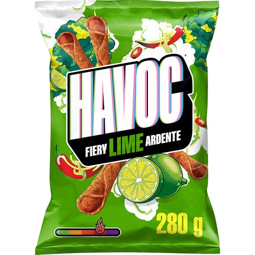 Havoc Rolled Tortilla Chips Fiery Lime Flavoured 280 g