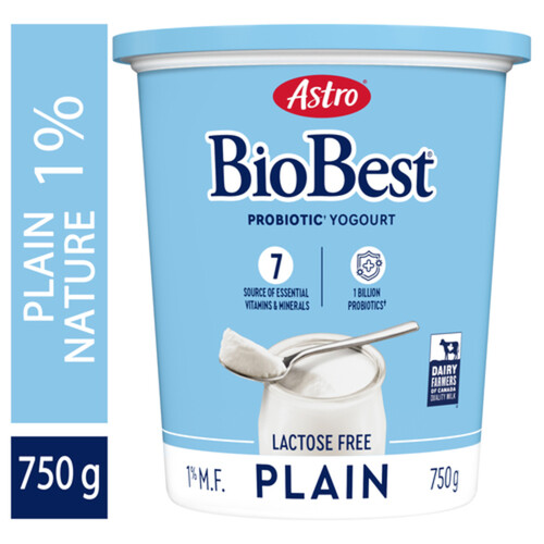 Astro Biobest Lactose-Free 1% Probiotic Yogurt Plain 750 g