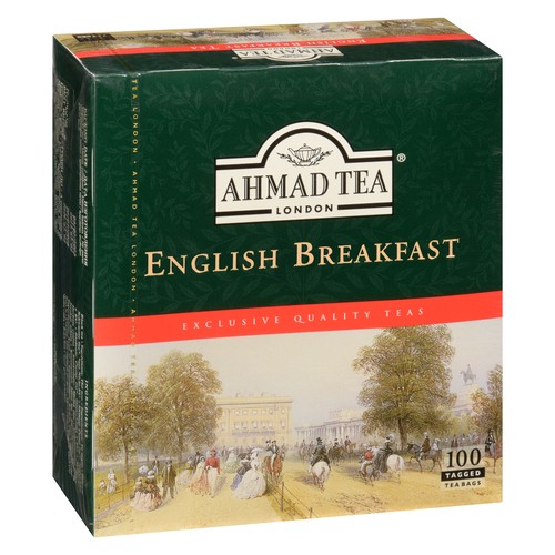 Ahmad Tea London Black Tea English Breakfast 100 Tagged Tea Bags 