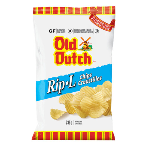 Old Dutch Rip-L Potato Chips Plain 235 g