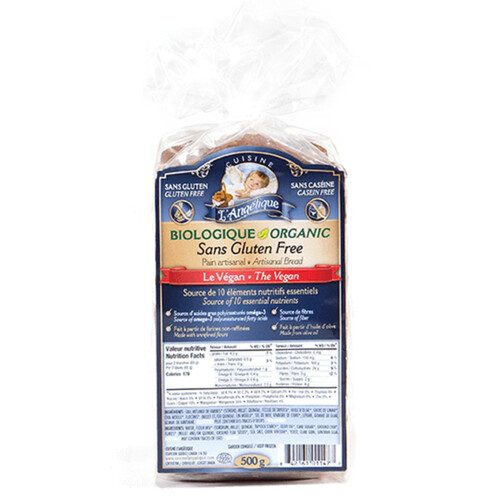 Cuisine Angelique Vegan Organic Frozen Artisanal Bread 500 g