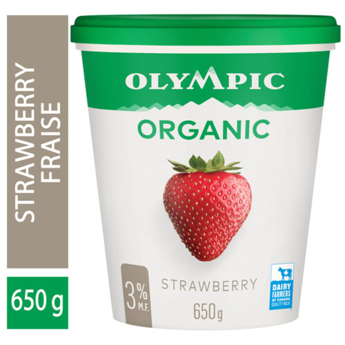 Olympic Organic Yogurt Strawberry 3% 650 g