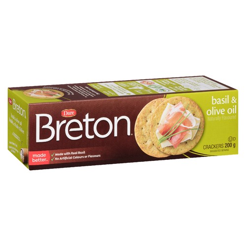 Dare Breton Crackers Basil And Olive Oil 200 g