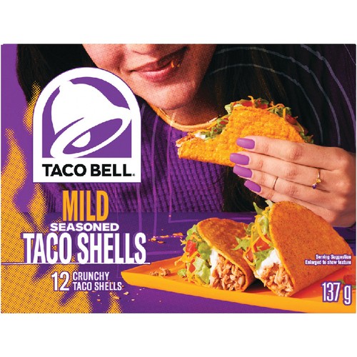 Taco Bell Crunchy Taco Shells Mild Seasoned Flavor 137 g