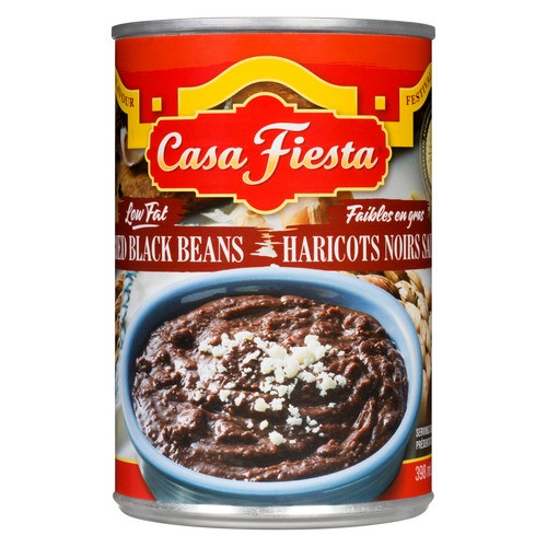 Casa Fiesta Refried Beans Black Low Fat 398 ml