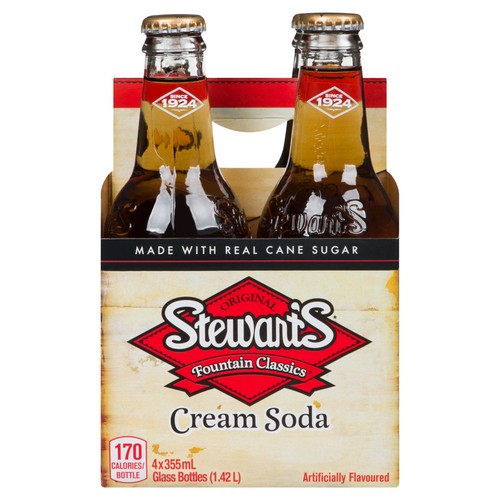 Stewart's Soft Drink Soda Cream 4 x 355 ml (bottles)