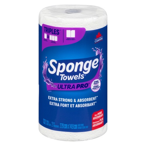 Sponge Towels Paper Towel Ultra Pro 2-Ply 1 Triple Roll x 132 Sheets