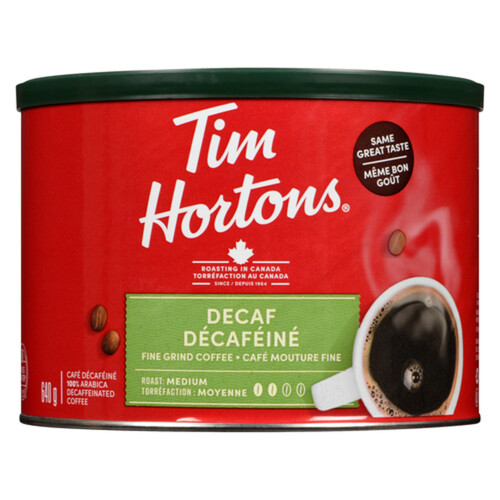 Tim Hortons Ground Coffee Decaf Roast Medium 640 g