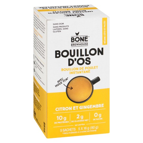 Bone Brewhouse Instant Bone Broth Lemon 5 Pack Ginger 16 g