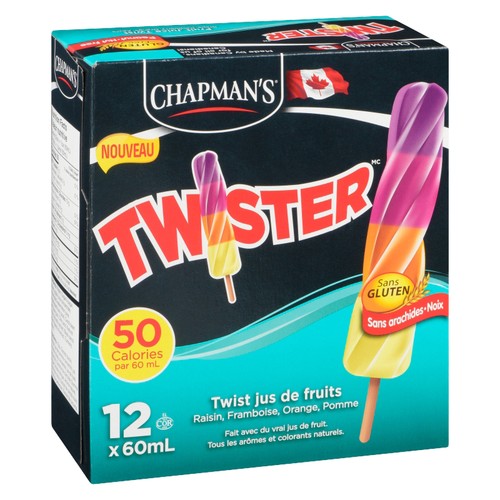 Chapmans Gluten-Free Twister Fruit Juice Twists 12 x 60 ml (frozen)