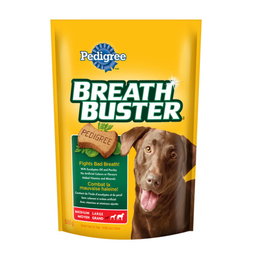 Pedigree Breathbuster Medium & Large Breed Dog Treats 500 g