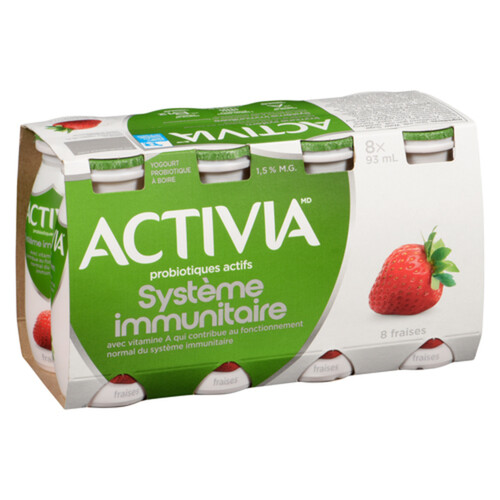 Activia Immune System Probiotic Yogurt Drink Strawberry Drinkable