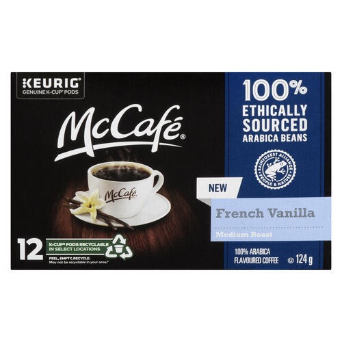 McCafé Coffee Pods Medium Roast French Vanilla 12 K-Cups 124 g 