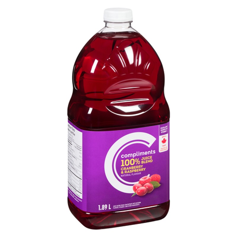 Compliments Juice Blend Cranberry Raspberry 1.89 L (bottle) - Voilà ...
