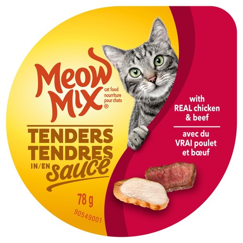 Meow Mix Wet Cat Food Tenders In Sauce With Real Chicken & Beef 78 g