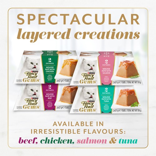 Fancy Feast Gems Wet Cat Food Chicken & Beef 16 x 57 g