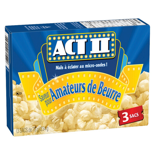 Act II Popcorn Butter Lovers 3 x 78 g