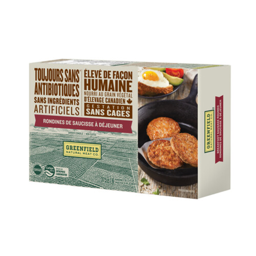 Greenfield Natural Meat Co Breakfast Sausage Rounds 375 g