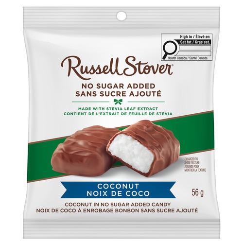 Russell Stover Milk Chocolate Coconut No sugar Added 56 g