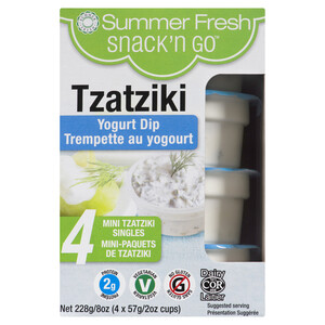 Summer Fresh Dip Tzatziki Yogurt Cucumber 4 x 57 g