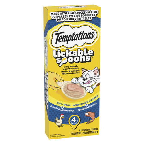 Temptations Lickable Spoons Adult Cat Treats Chicken and Salmon 40 g