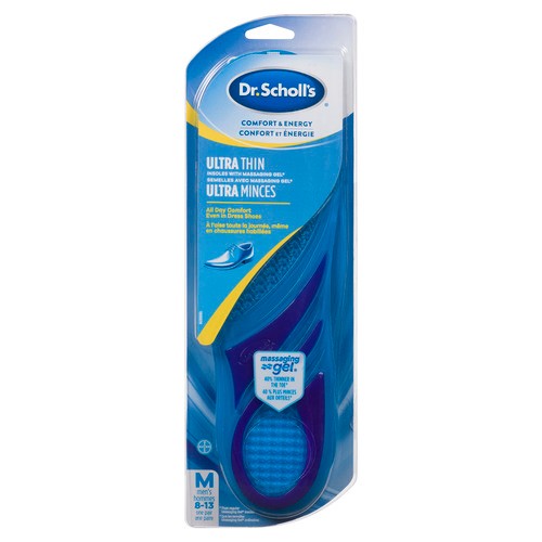 Dr Scholl's Mens Insoles Ultra Thin Massaging Gel 